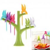 Fruit Forks Tree Shaped Stand With Toothpick